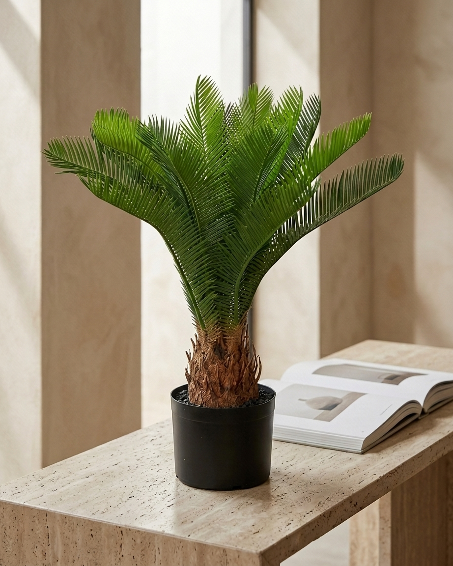 Sago Palm Plant in Black Nursery Pot