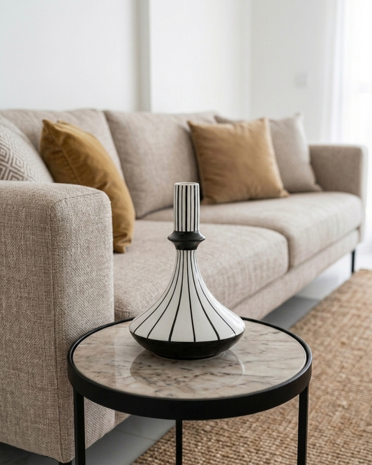 Monochrome Fluted Vase