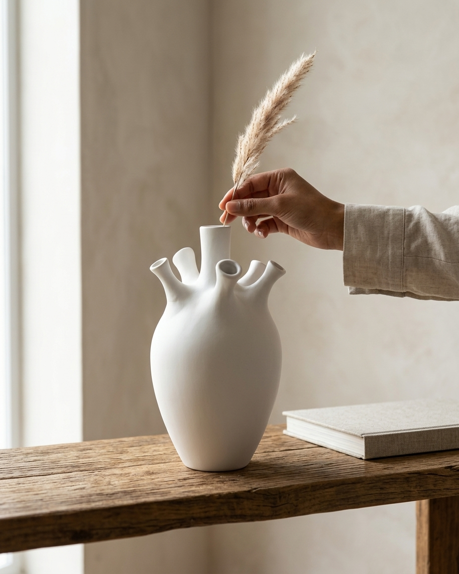 Coral Bloom Multi-Stem Vase