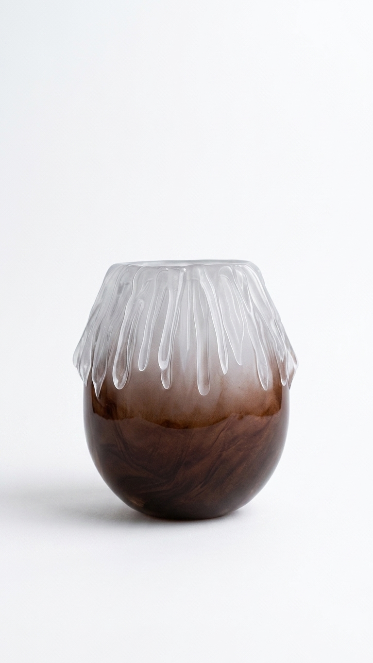 Short Ice Brown Vase