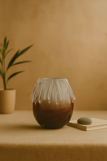Short Ice Brown Vase