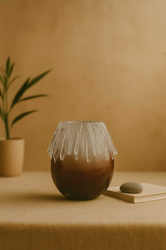 Short Ice Brown Vase