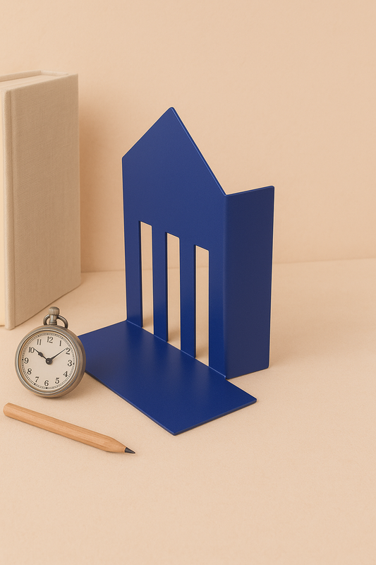 Sleek Pointed Bookend Blue