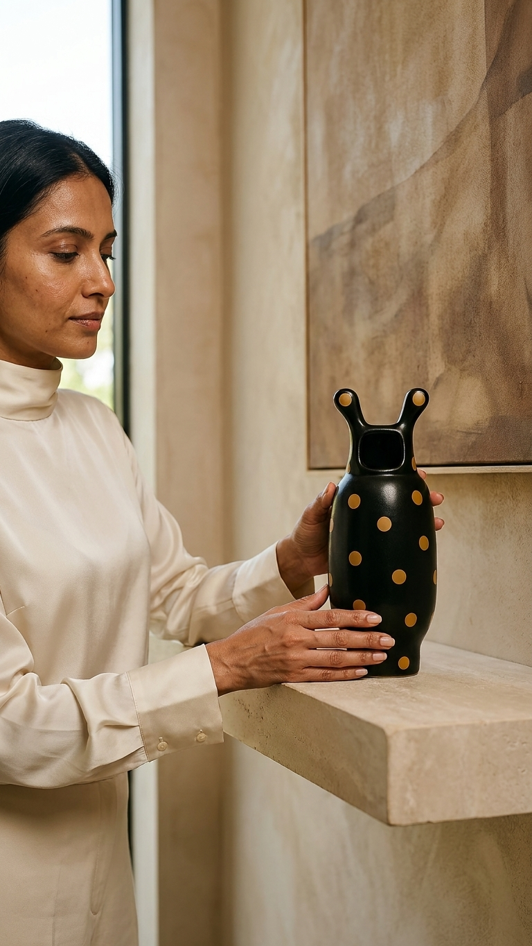 Ebony Polka Dot Jar B