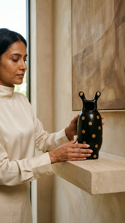 Ebony Polka Dot Jar B