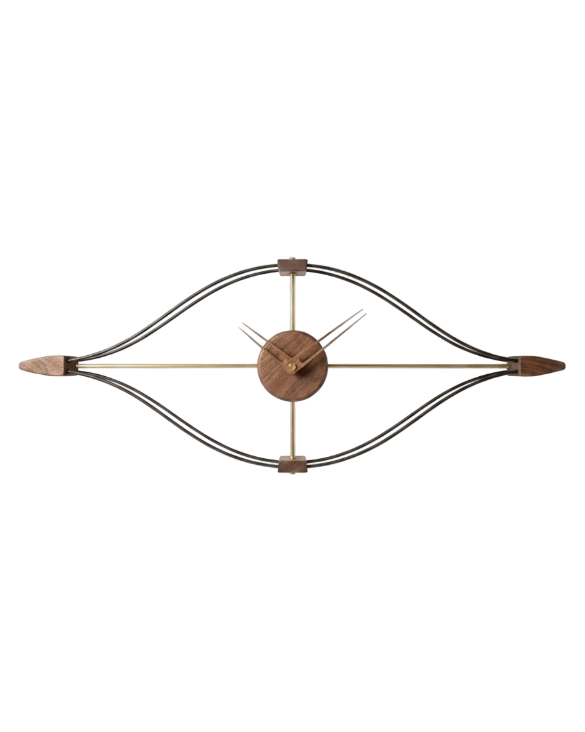 Decorative wall clock with a unique design on a white background