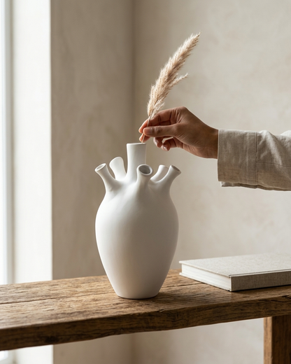 Coral Bloom Multi-Stem Vase
