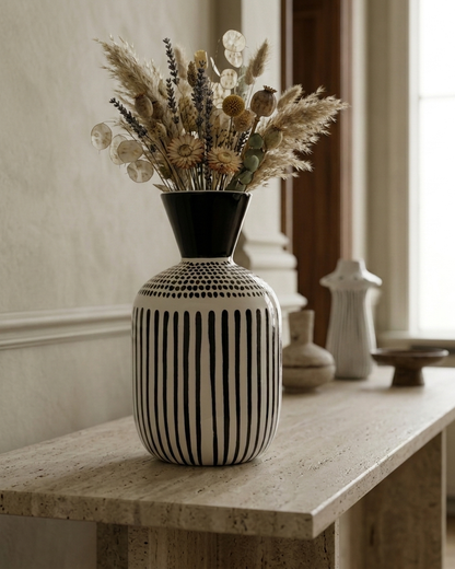 Striped Ceramic Vase