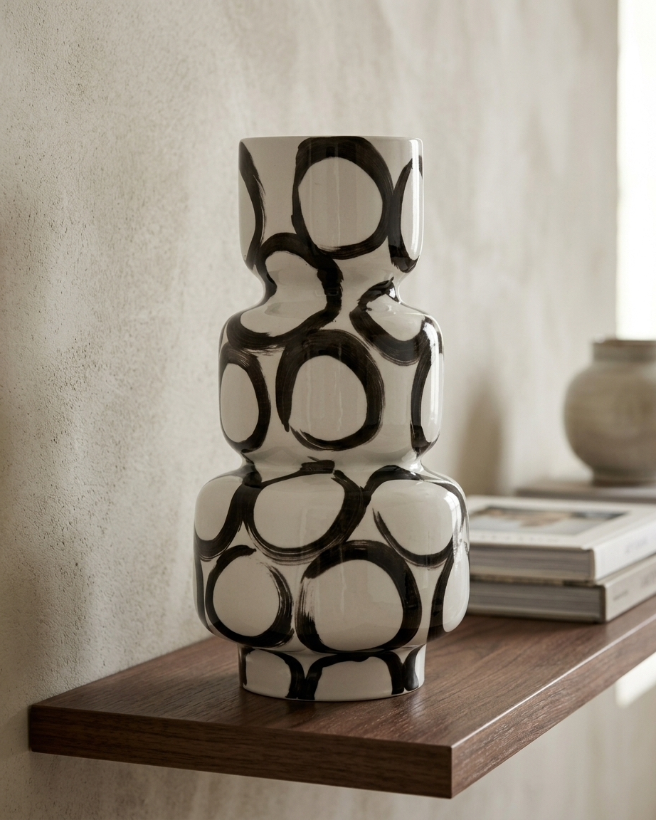 Modern Abstract Tiered Ceramic Vase