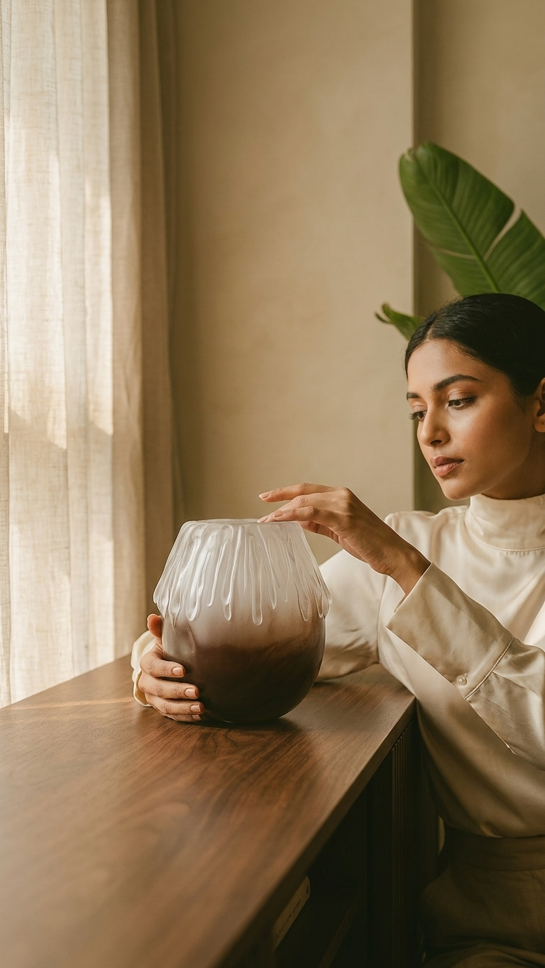 Short Ice Brown Vase