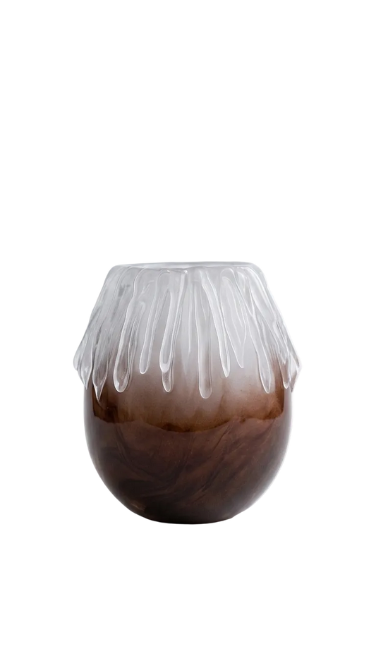 Short Ice Brown Vase