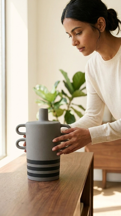 Charcoal Mist Vase A