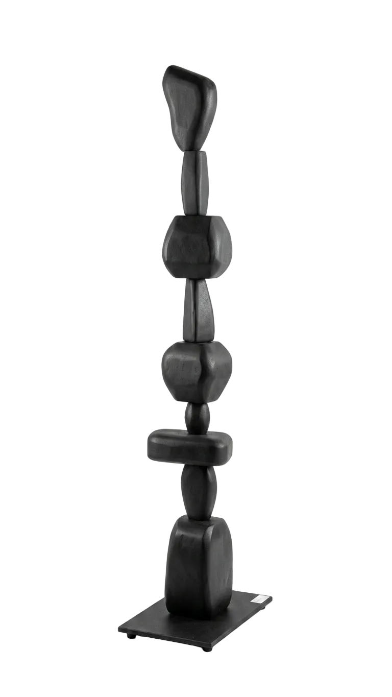 Luxury Black Totem Sculpture(Meduim) – Modern Abstract Statement Decor