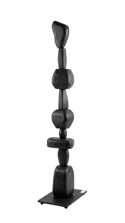 Luxury Black Totem Sculpture(Meduim) – Modern Abstract Statement Decor