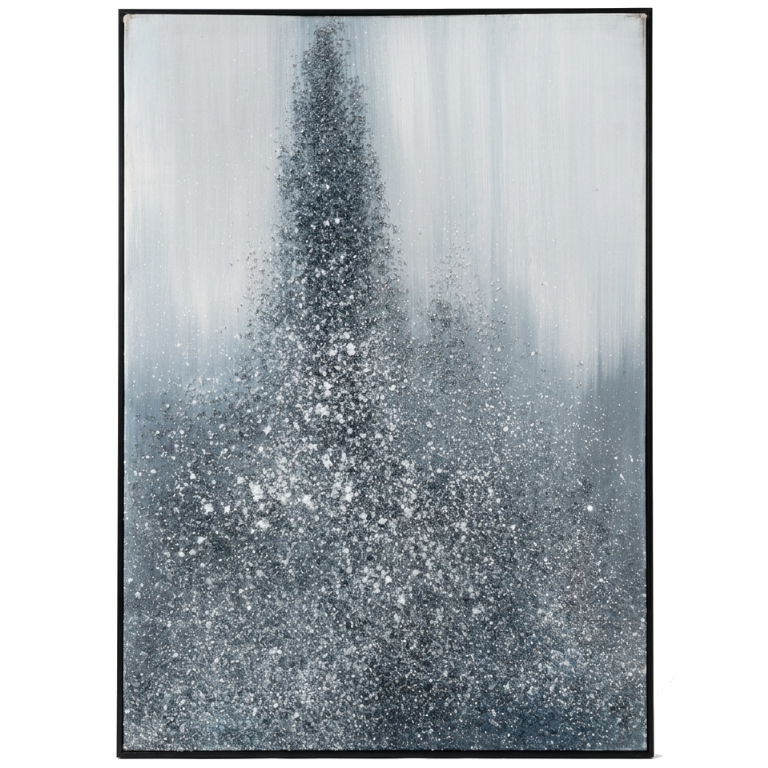 Abstract art piece with a gradient of gray and black on a white background