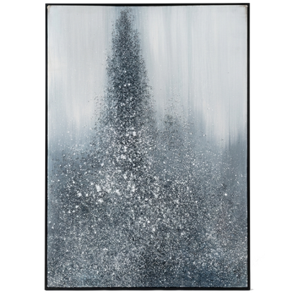 Abstract art piece with a gradient of gray and black on a white background